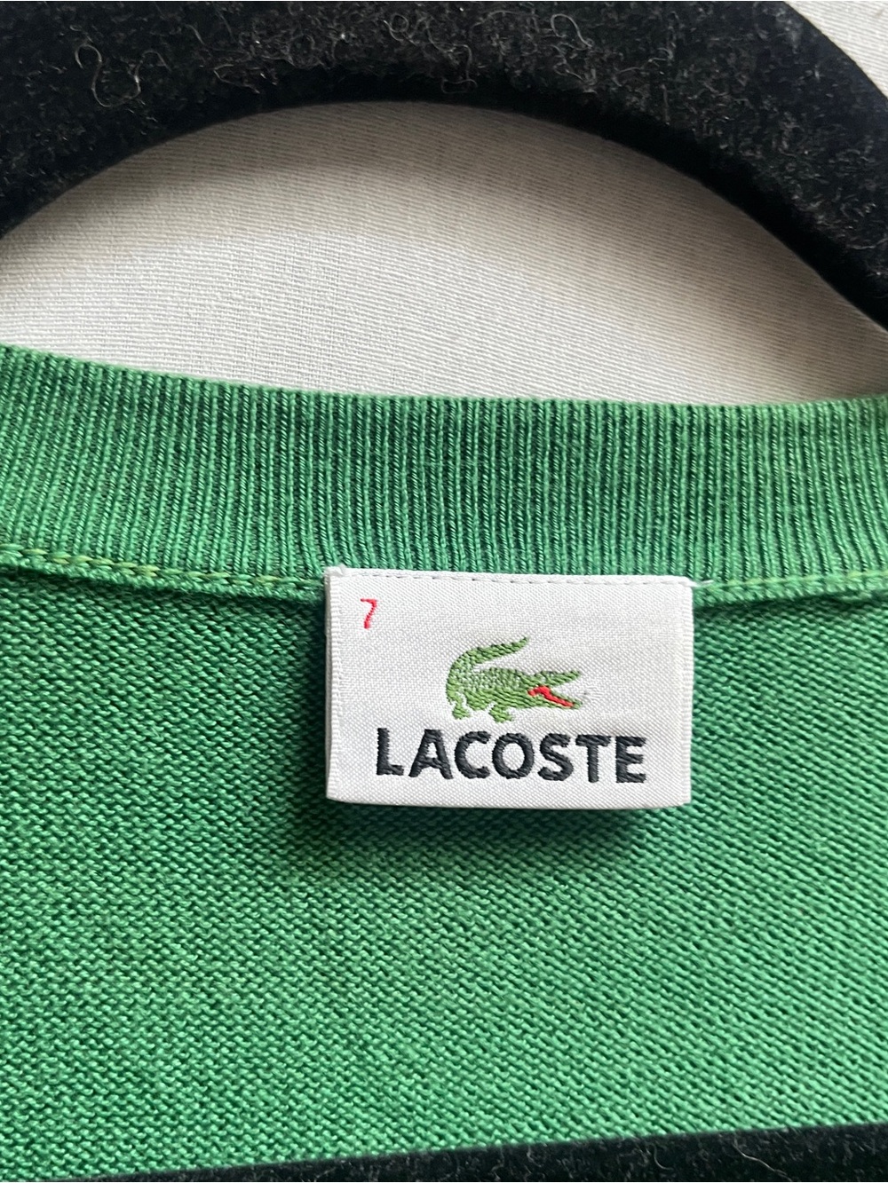Lacoste Cotton Green V-Neck Argyle Diamond Sweater Mens Size XXL - Picture 3 of 7